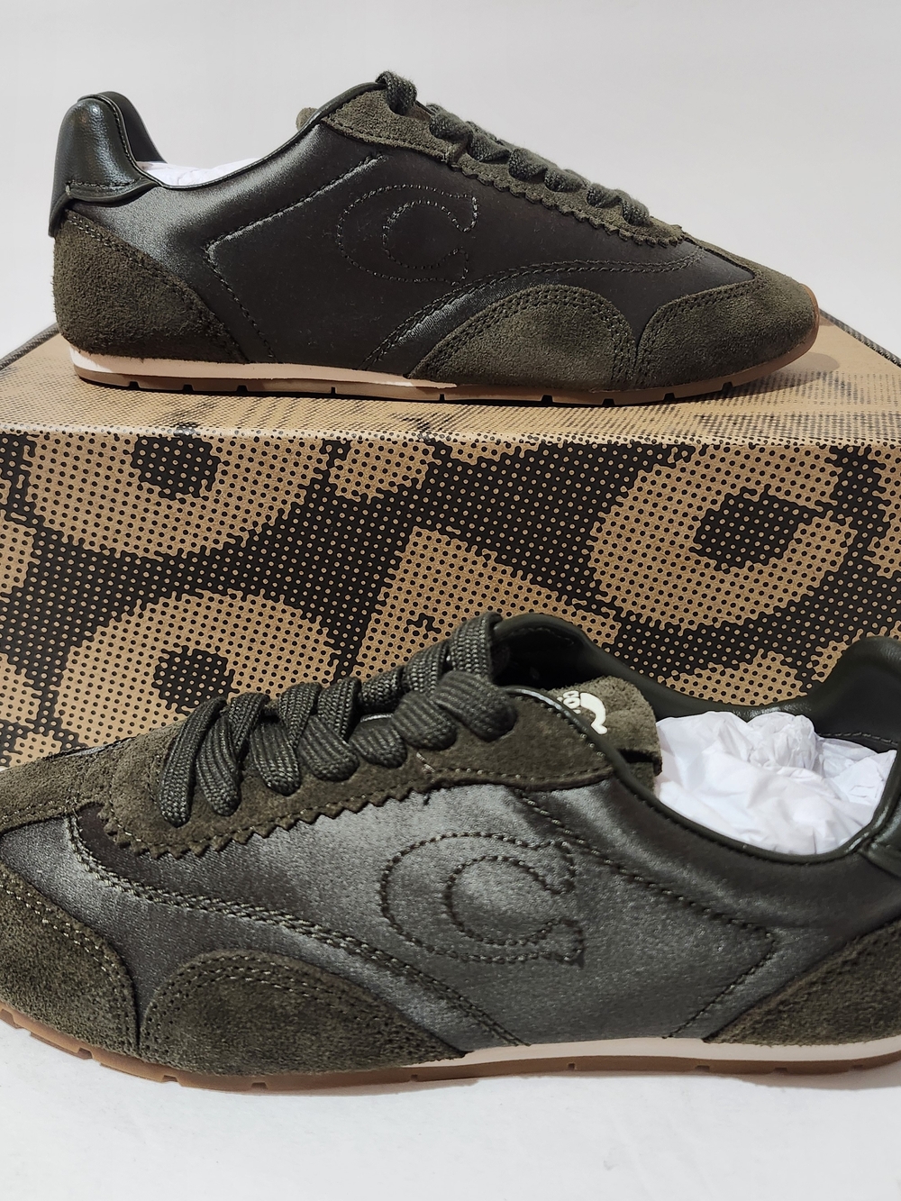 Coach Women's Olive Green Low-Profile Casual Flat Sneakers CCI48 Size 5